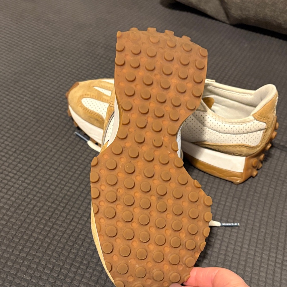 New Balance Tan and White Athletic Shoes - Picture 6 of 7